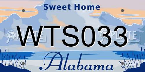 WTS033 Alabama License Plate