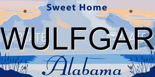 WULFGAR Alabama License Plate