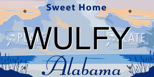 WULFY Alabama License Plate