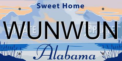 WUNWUN Alabama License Plate
