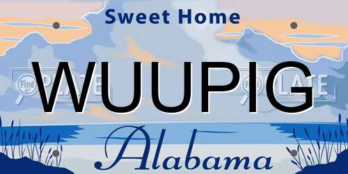 WUUPIG Alabama License Plate