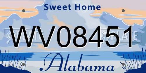 WV08451 Alabama License Plate