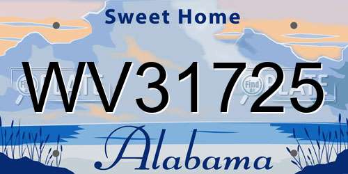 WV31725 Alabama License Plate