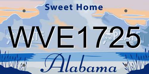 WVE1725 Alabama License Plate