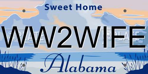 WW2WIFE Alabama License Plate