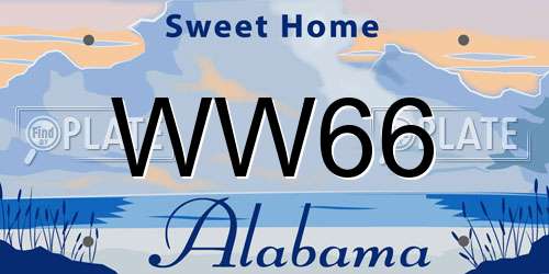 WW66 Alabama License Plate