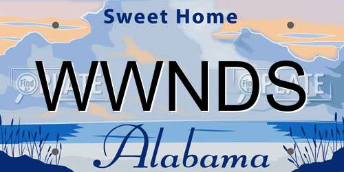 WWNDS Alabama License Plate