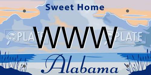 WWW Alabama License Plate