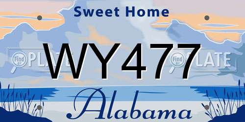 WY477 Alabama License Plate