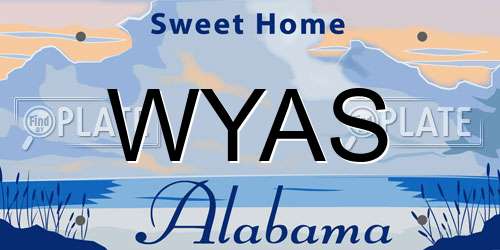 WYAS Alabama License Plate