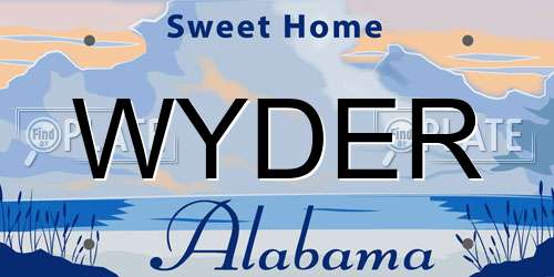 WYDER Alabama License Plate