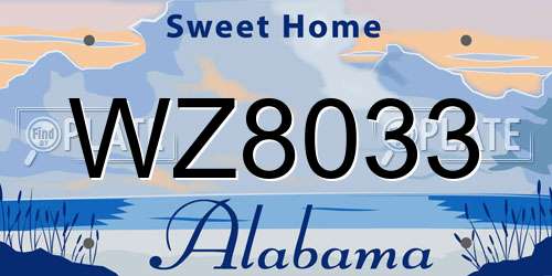 WZ8033 Alabama License Plate