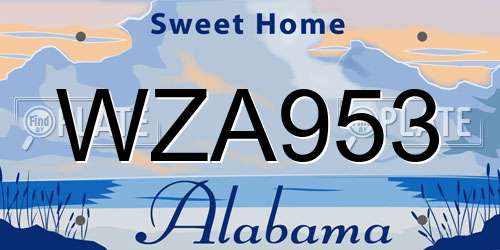 WZA953 Alabama License Plate
