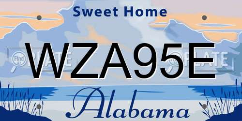 WZA95E Alabama License Plate