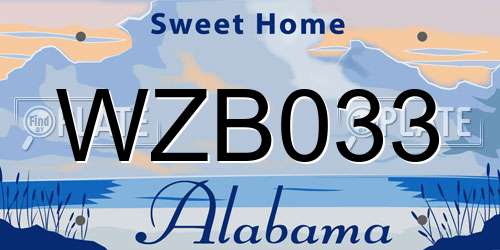WZB033 Alabama License Plate