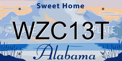 WZC13T Alabama License Plate