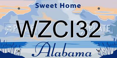 WZCI32 Alabama License Plate