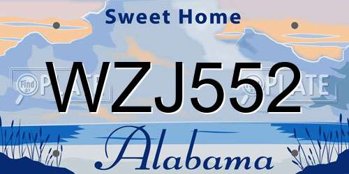 WZJ552 Alabama License Plate