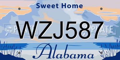 WZJ587 Alabama License Plate