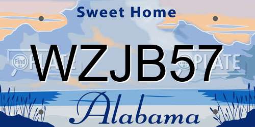 WZJB57 Alabama License Plate