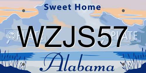 WZJS57 Alabama License Plate