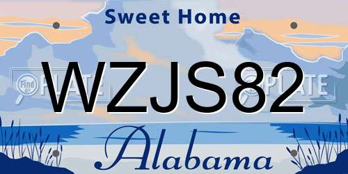 WZJS82 Alabama License Plate