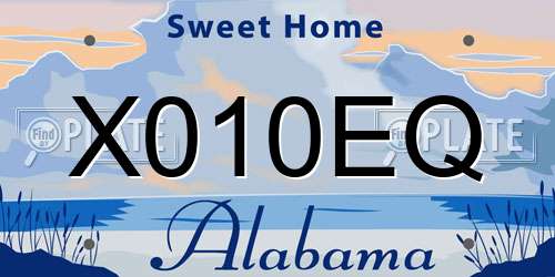X010EQ Alabama License Plate