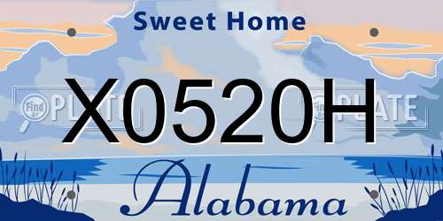 X0520H Alabama License Plate