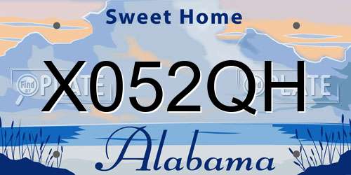 X052QH Alabama License Plate
