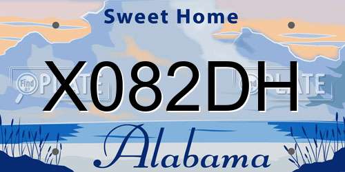 X082DH Alabama License Plate