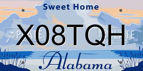 X08TQH Alabama License Plate
