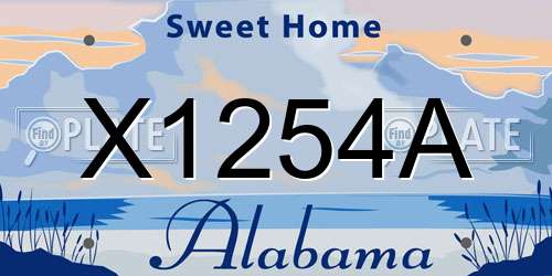X1254A Alabama License Plate