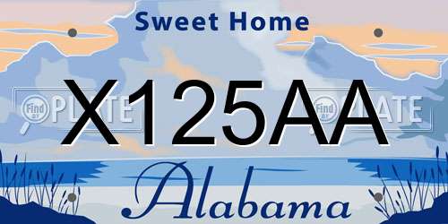 X125AA Alabama License Plate
