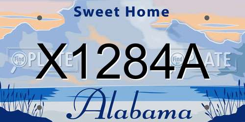 X1284A Alabama License Plate
