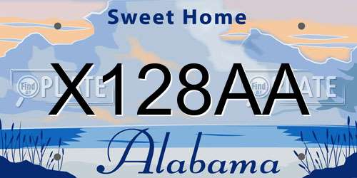 X128AA Alabama License Plate