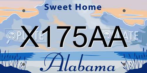 X175AA Alabama License Plate