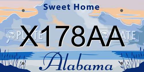 X178AA Alabama License Plate