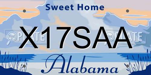 X17SAA Alabama License Plate