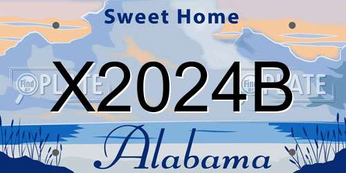 X2024B Alabama License Plate