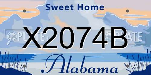 X2074B Alabama License Plate