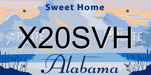 X20SVH Alabama License Plate