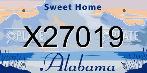 X27019 Alabama License Plate