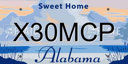 X30MCP Alabama License Plate