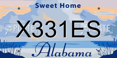 X331ES Alabama License Plate
