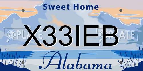 X33IEB Alabama License Plate