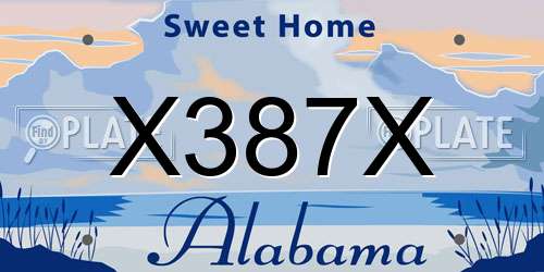 X387X Alabama License Plate