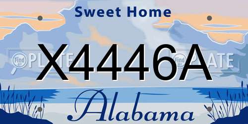 X4446A Alabama License Plate