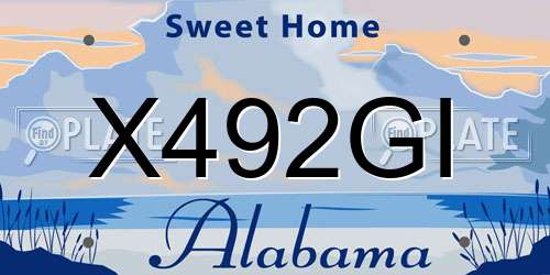 X492GI Alabama License Plate