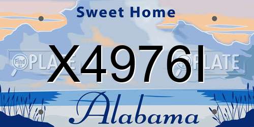 X4976I Alabama License Plate