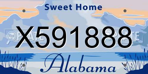 X591888 Alabama License Plate